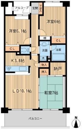 アソシエール野方の物件間取画像